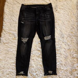 Distressed Black Jeans